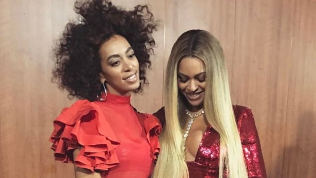 Solange and Beyonce at the Grammys.