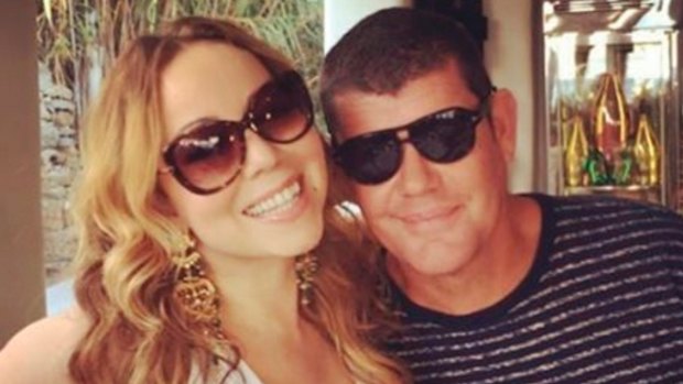 Mariah Carey and James Packer in an Instagram post from Mykonos, Greece, in 2016. 