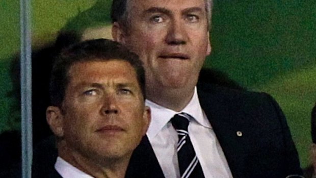 Collingwood CEO Gary Pert with president Eddie McGuire.