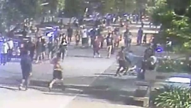 CCTV footage of a brawl in Surfer's Paradise