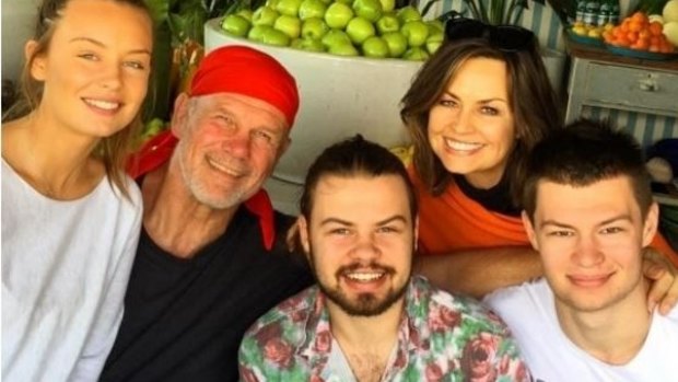 Lisa Wilkinson with husband Peter FitzSimons and their three children.