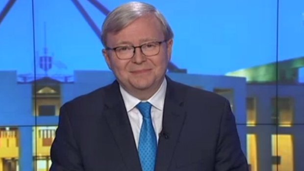 Former prime minister Kevin Rudd says Malcolm Turnbull is "no Robinson Crusoe" when it comes to dealing with America.