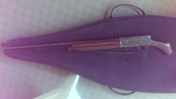 Police seized this shortened pump-action shotgun during the search of a Crace residence on Friday.