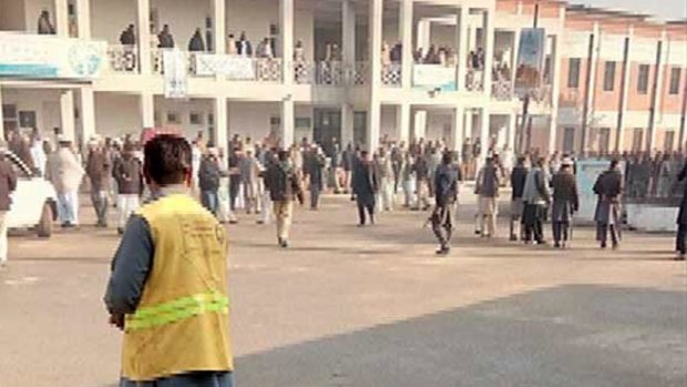 Explosions were heard after gunmen stormed Bacha Khan University in Charsadda. 