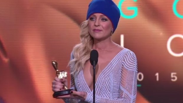Carrie Bickmore with her Logie. The Project is based in Melbourne but live shows on Nine and Seven are not.