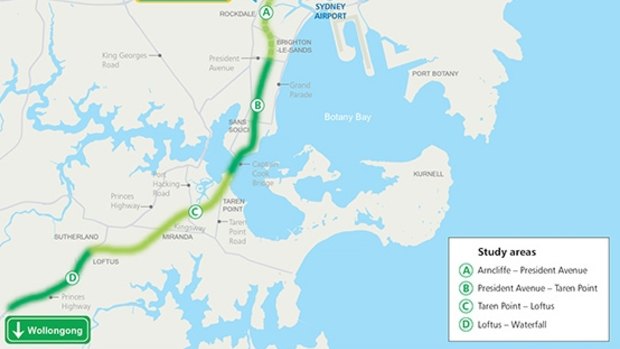 The F6 corridor study area map.