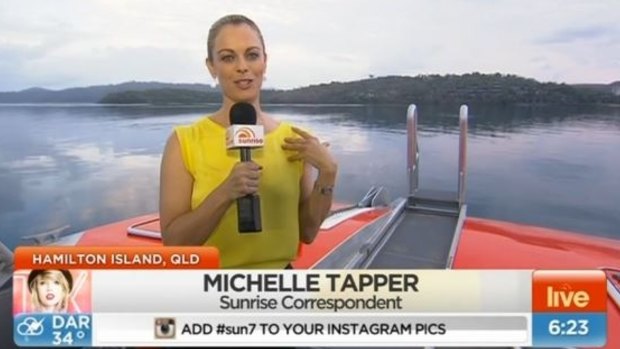Seven’s Sunrise Brisbane Correspondent, Michelle Tapper, was banned from the area by security. 