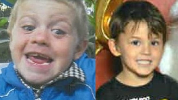 (Right) Nicholas Baxter, 6, and (left) Timmy Carter, 5, went missing Saturday afternoon.