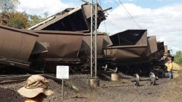 Train wreckage near Coppabella.