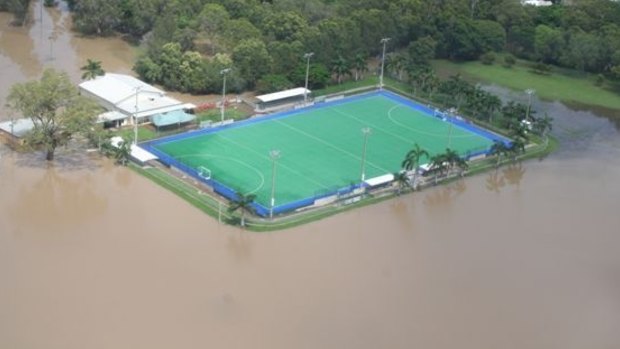 Rockhampton Hockey Association was flooded in 2011 and is bracing for rising waters again this week. 