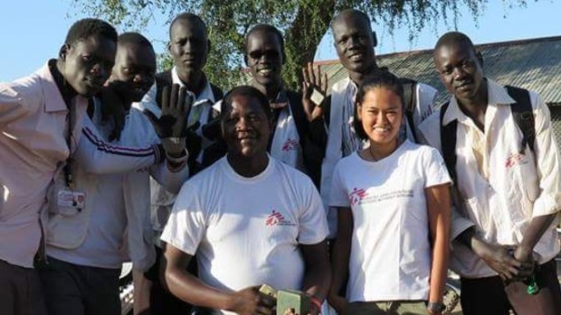 MSF nurse Jessa Pontevedra, centre-right, with national staff in South Sudan. She has just begun a mission in Kurdistan, Iraq.