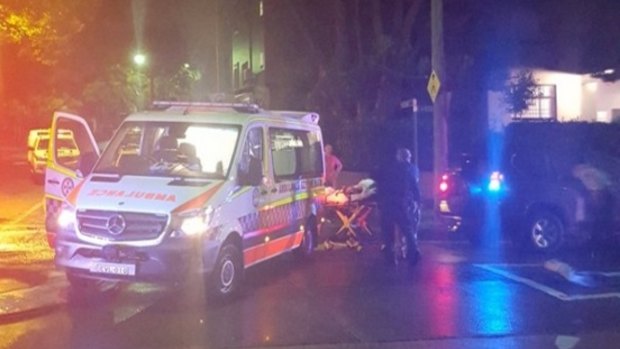 An ambulance on the scene of a police operation in Petersham on Tuesday evening.