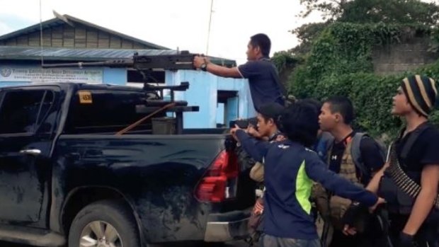 Scenes of fighting in Marawi broadcast on an IS propaganda outlet.