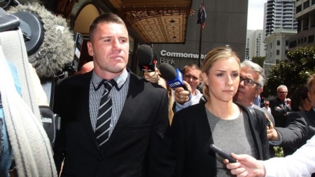 Feared the worst: Sydney Roosters player Shaun Kenny-Dowall leaves court after being cleared.