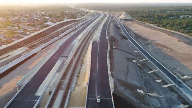 The Mitchell Freeway extension north of Perth.