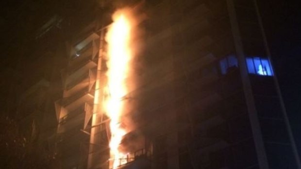 Fire raced up Dockland's Lacrosse tower in 2014 in just 15 minutes, as flammable aluminium cladding caught alight. 