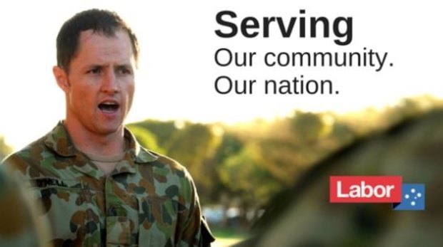 Labor candidate for Brisbane Pat O'Neill will remove billboards depicting him in his army uniform.