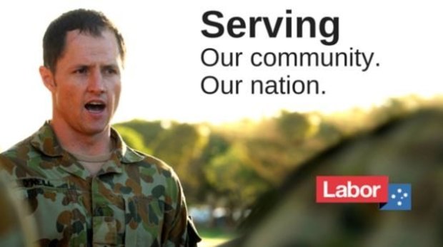 Labor candidate for Brisbane Pat O'Neill will remove billboards depicting him in his army uniform.