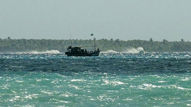 This boatload of suspected Sri Lankan boat people arrived at the Cocos Islands in July 2012.