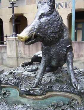 <i>Il Porcellino</i>, the wild boar sculpture outside Sydney Hospital.