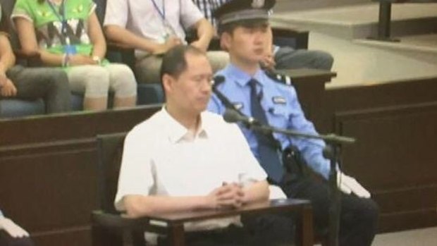 Zhou Bin in court. 