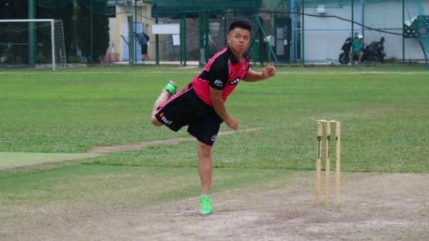 Ming Li, a Hong Kong cricketer who is joining the Sydney Sixers in the Big Bash League.