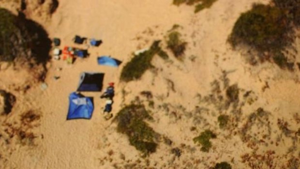 An aerial view of the camp site, tendered as evidence in court.