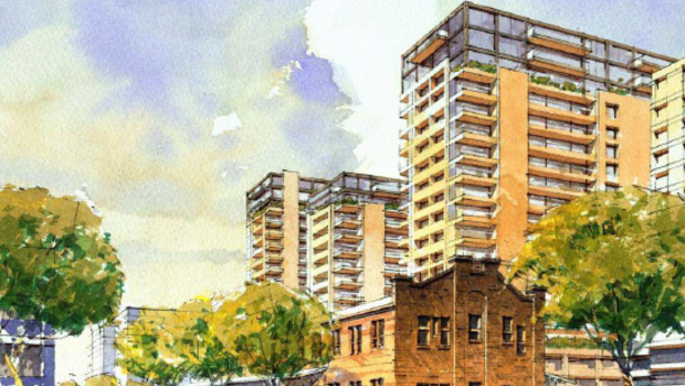 Picture perfect: Early artist's impression for new housing at North Eveleigh, near Carriageworks.