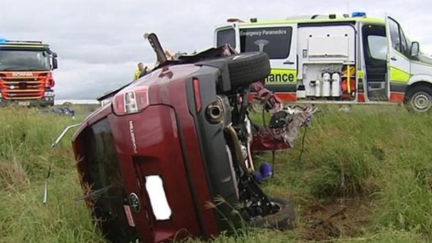 An SUV rolled in the fatal crash on the Warrego Highway.
