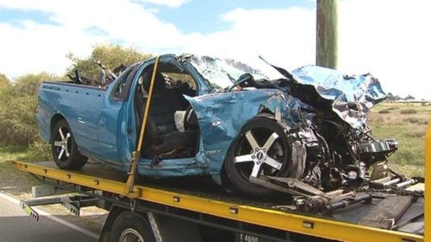 The driver of this ute is in a critical condition after a head-on crash in Gosnells.