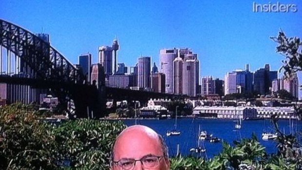 An actual screengrab of Sinodinos on ABC's Insiders that was far, far too funny not to use.