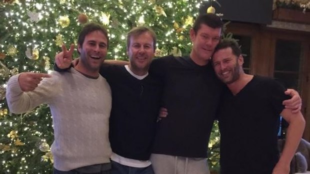 Stefanovic with close friend, billionaire James Packer, and friends.