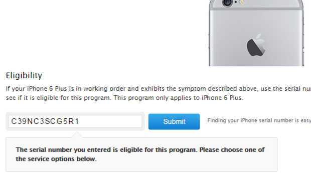 iPhone 6 Plus owners can check if their phone is affected by the camera problem at Apple's website.