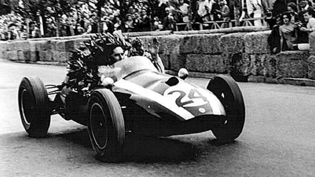Jack Brabham winning the Monaco Grand Prix in 1959.