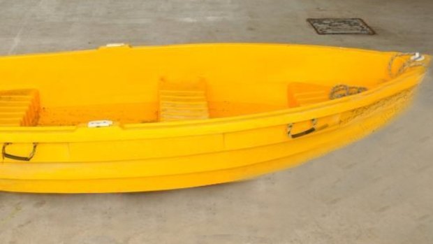 Mr Mitchell use this dinghy to row to shore. 