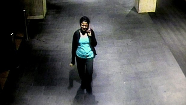 Prabha Kumar talks to her husband as she walks home from Parramatta station on March 7, 2015, moments before she was killed.