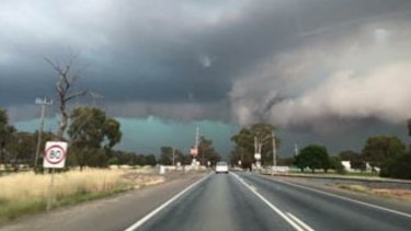 Not far from Strathmerton, a reader spotted the growing tornado. 