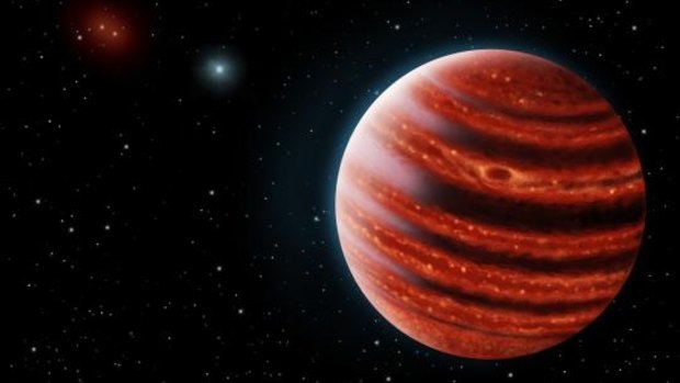 An artist's impression of the Jupiter-like exoplanet 51 Eri b. 