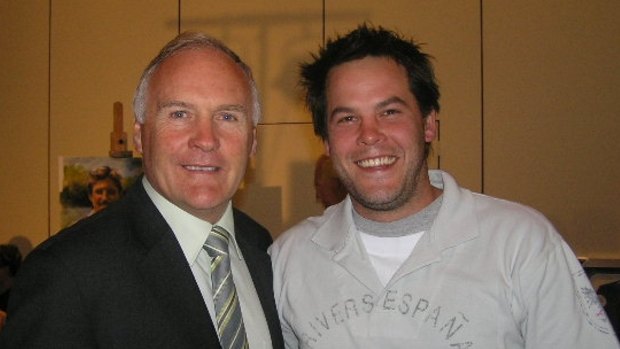 David Dick (right), pictured with cricketer Rodney Hogg, in 2006. 