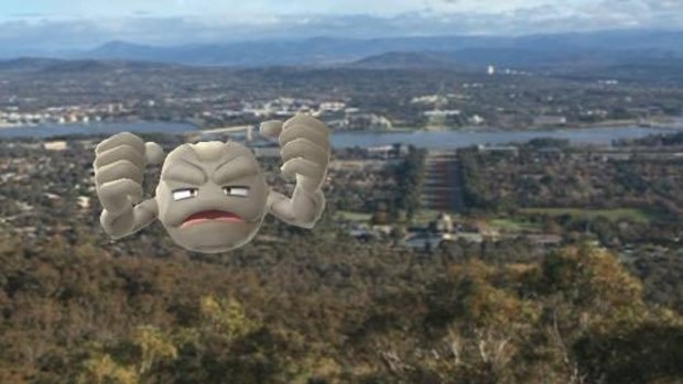 Kayza Grenfell saw this Geodude up the top of Mt Ainslie. 