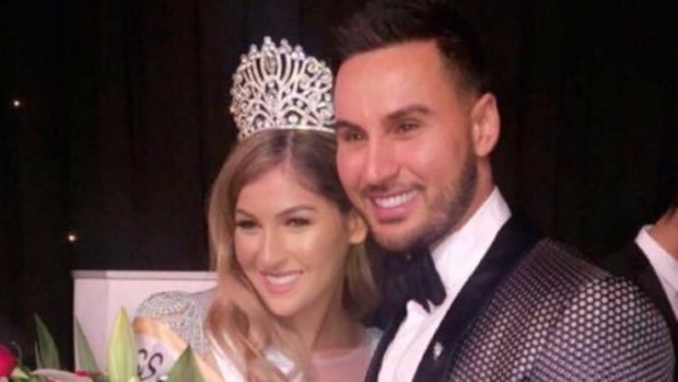 Salim and Mary Mehajer after her win in the Miss Lebanon Australia 2016 contest.