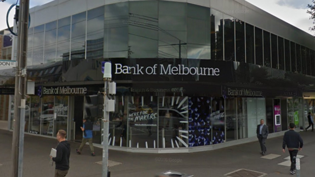 The Bank of Melbourne branch in South Melbourne where the first withdrawal took place.