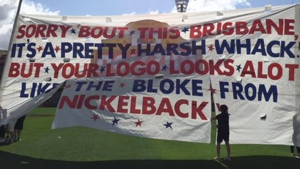 The Western Bulldogs tore up the Brisbane Lions with the worst kind of banner insult: a Nickelback joke.