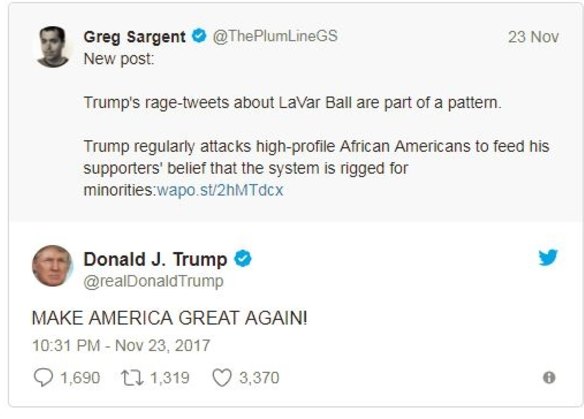 Donald Trump relies to the reporter.