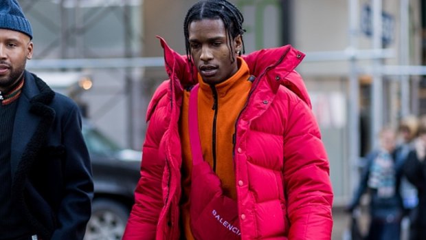 A$AP Rocky works 'gorpcore' at fashion week earlier this year. 