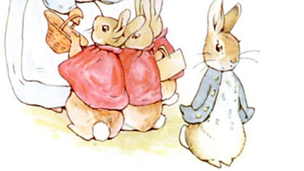 Gearing up to shoot ... an illustration from Beatrix Potter's <i>The Tale of Peter Rabbit</i>.