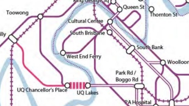 A new underground busway is proposed, connecting the UQ Lakes stop and the UQ Chancellors bus stop.