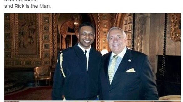 "Rick is the Man", a picture with the man who carries the "football" that would allow Trump to launch a nuclear attack. 