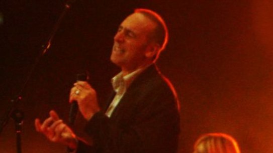 Brian Houston (left) leads the Hillsong entourage at the church's annual conference in Sydney.