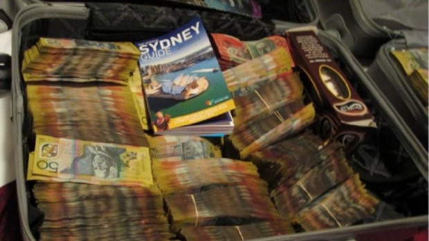 Part of a $5.5 million stash of black money seized as part of an Australian Criminal Intelligence Commission probe. 